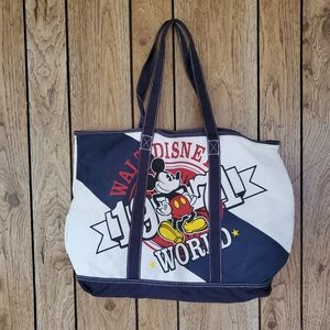 Disney Parks Mickey Mouse Canvas Large Tote Bag